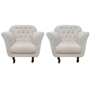Ver imagem 3 de Kit 2 Poltronas Decorativa Dália Linho Bege Pés Madeira Mz Decor