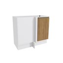 Ver imagem 1 de Balcão de Canto Reto Celeste Kappesberg 100% Mdf 1 Porta Branco/nogueira 98cm