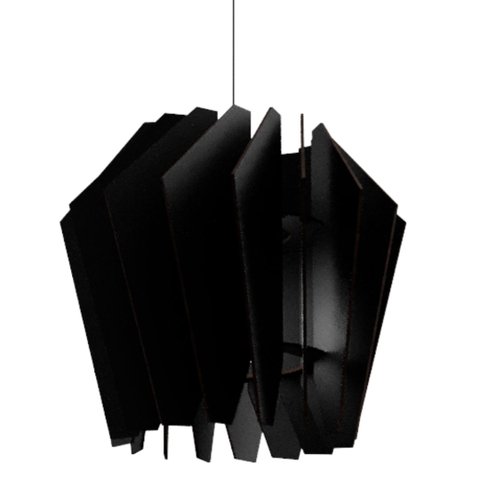 Luminária Teto tipo Pendente ESPIRAL MDF - Completa - Cor: Preta