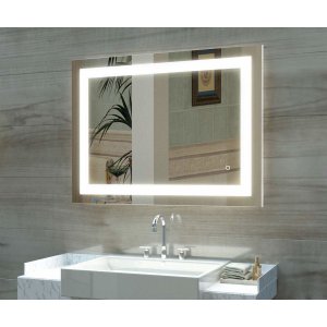 Espelho Iluminação Led 80x60  Luz 3 cores Frente Botão Touch screem toalete banheiro