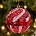 Ver imagem 3 de Bola de Natal para Decoração Glitter Vermelho Plástico Kit 12PÇS 10cm
