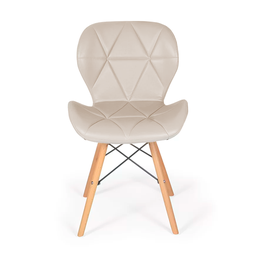Par 2x Cadeira de Jantar Charles Eames Eiffel Slim Estofada Nude - 3