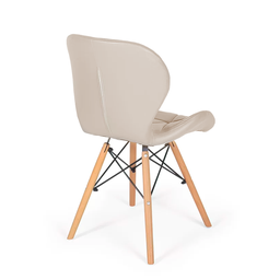Par 2x Cadeira de Jantar Charles Eames Eiffel Slim Estofada Nude - 4