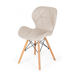 Par 2x Cadeira de Jantar Charles Eames Eiffel Slim Estofada Nude - 5
