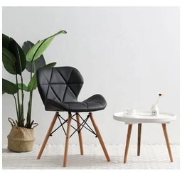 Par 2x Cadeira de Jantar Charles Eames Eiffel Slim Estofada Nude - 6