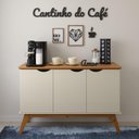 Ver imagem 3 de Aparador Buffet Cantinho de Café 3 Portas Prism Off White e Cinamomo