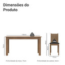 Ver imagem 3 de Conjunto Sala de Jantar Mesa Tampo de Madeira 6 Cadeiras Rustic/Preto Analu Madesa