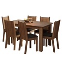 Ver imagem 2 de Conjunto Sala de Jantar Mesa Tampo de Madeira 6 Cadeiras Rustic/Preto Analu Madesa