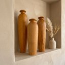 Ver imagem 2 de Trio de Vasos Saara em Madeira Torneada Tom Natural