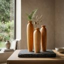 Ver imagem 1 de Trio de Vasos Saara em Madeira Torneada Tom Natural