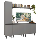 Ver imagem 2 de Rack para TV até 70 Polegadas + Prateleira 200cm Cinza Nice Madesa 02