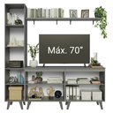 Ver imagem 5 de Rack para TV até 70 Polegadas + Prateleira 200cm Cinza Nice Madesa 02