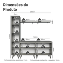 Ver imagem 3 de Rack para TV até 70 Polegadas + Prateleira 200cm Cinza Nice Madesa 02