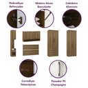 Ver imagem 3 de Guarda Roupa Dormitório Modulado Casal Queen 1,58 M Paris Luciane M14:cinnamon