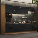 Ver imagem 1 de Armário de Cozinha Planejada 320cm Rustic/Preto Lux Madesa 04