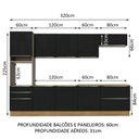 Ver imagem 4 de Armário de Cozinha Planejada 320cm Rustic/Preto Lux Madesa 04