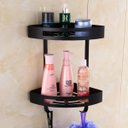 Ver imagem 3 de Suporte Organizador de Canto Banheiro Box 2 Prateleiras Resistente Porta Shampoo Condicionador Sabon