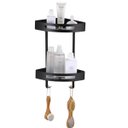 Ver imagem 4 de Suporte Organizador de Canto Banheiro Box 2 Prateleiras Resistente Porta Shampoo Condicionador Sabon