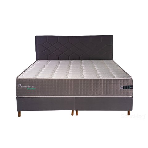 Base Box Casal 1,38 - Cinza