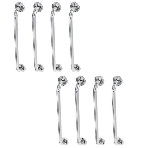 Alça de Apoio Barra 60cm Inox Kit 8 Unidades Acessibilidade Suporte Idoso Cadeirante Resistente Segu