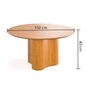 Ver imagem 7 de Conjunto Mesa de Jantar Redonda 6 Cadeiras Madeira Sala Moderno Rustico Noronha Linho Bege
