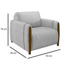 Ver imagem 7 de Conjunto Sofá 3 Lugares 223cm e Poltrona 98cm Amaranto M22 Veludo Cinza - Mpozenato
