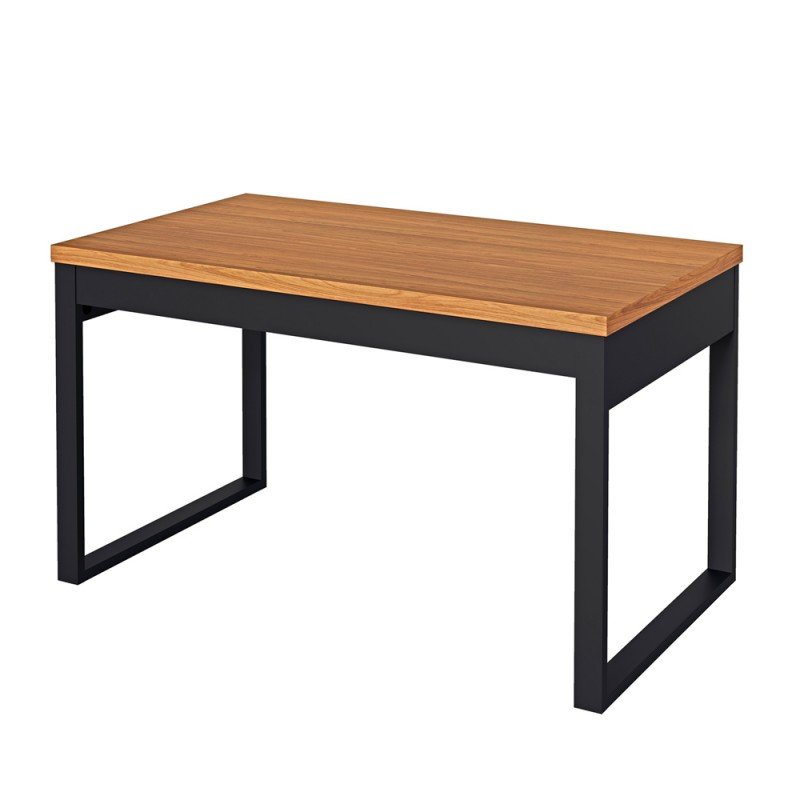 Mesa de Jantar Industrial 4 Lugares Freijó/preto Fosco - Dalla Costa