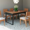 Ver imagem 3 de Mesa de Jantar Industrial 4 Lugares Freijó/preto Fosco - Dalla Costa