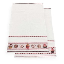 Pano de Copa Vigo Doces Kit 2 peças - Dohler Branco/Rosa - 2