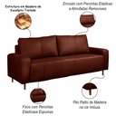 Ver imagem 3 de Sofá Decorativo Sala de Estar Metropole 3 Lugares 220cm Couro Conhaque - Mozzelar