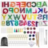 Molde de Silicone Lorben Forma Alfabeto Números 3D Resina Epóxi Kit com 152 peças - 1