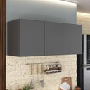 Ver imagem 2 de Armário de Cozinha Aéreo 3 Portas Multimóveis Mp2155 Grafite