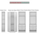 Ver imagem 3 de Guarda Roupa de Canto Modulado Safira 6 Portas de Bater 6 Gavetas MDF Neve 2453cm