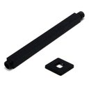 Ver imagem 5 de Ducha Chuveiro Teto Inox 20x20 Preto Fosco Suporte Quadrado Luxo Piscina Banheiro Area Externa