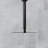 Ducha Chuveiro Teto Inox 20x20 Preto Fosco Suporte Quadrado Luxo Piscina Banheiro Area Externa - 3