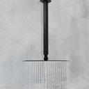 Ver imagem 3 de Ducha Chuveiro Teto Inox 20x20 Preto Fosco Suporte Quadrado Luxo Piscina Banheiro Area Externa