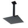Ducha Chuveiro Teto Inox 20x20 Preto Fosco Suporte Quadrado Luxo Piscina Banheiro Area Externa - 1