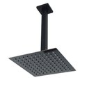 Ver imagem 1 de Ducha Chuveiro Teto Inox 20x20 Preto Fosco Suporte Quadrado Luxo Piscina Banheiro Area Externa