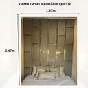 Ver imagem 3 de Cabeceira Estofada Adesiva Dominó Branca com Fita 1,87 x 2,47m