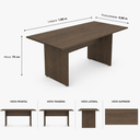 Ver imagem 4 de Mesa de Reunião Retangular Pé Painel 1800 mm - Linha Studio: Nogueira Lamina