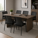 Ver imagem 2 de Mesa de Reunião Retangular Pé Painel 1800 mm - Linha Studio: Nogueira Lamina