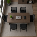 Ver imagem 1 de Mesa de Reunião Retangular Pé Painel 1800 mm - Linha Studio: Nogueira Lamina