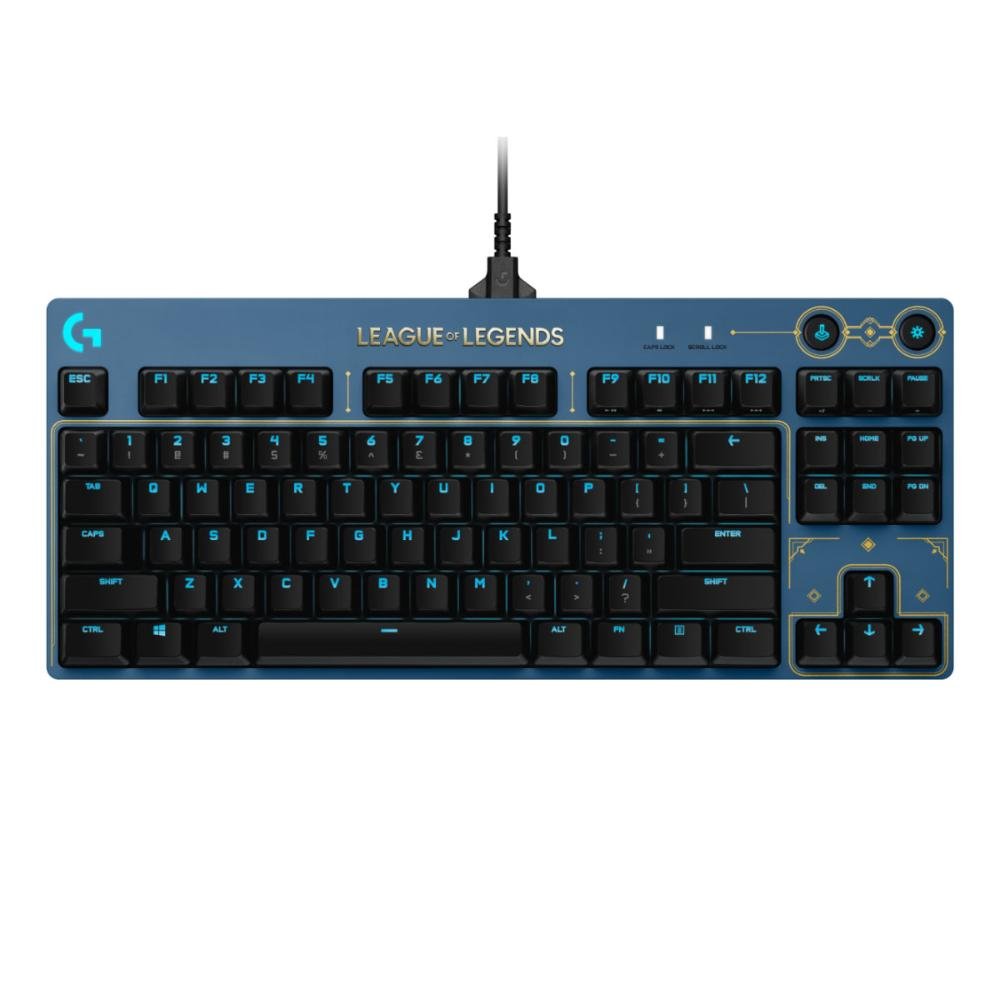 Teclado Mecânico Gamer Logitech G Pro LoL Edition - Padrão US - Switch GX Brown Tactile - RGB - 1