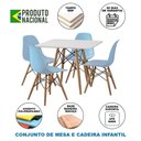 Ver imagem 5 de Conjunto De Mesa Madeira Infantil 68Cm Quadrado Branco 4 Cadeiras Azul