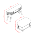 Ver imagem 3 de Mesa de Centro Indianápolis e Aparador Estoril Cinamomo Off White Madetec