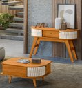 Ver imagem 1 de Mesa de Centro Indianápolis e Aparador Estoril Cinamomo Off White Madetec