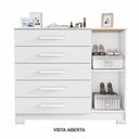 Ver imagem 5 de Cômoda Sapateira 5 Gavetas 109cm Pietra Branco