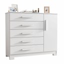 Ver imagem 2 de Cômoda Sapateira 5 Gavetas 109cm Pietra Branco