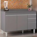 Ver imagem 2 de Balcão de Cozinha para Pia com Tampo 120cm Michigan Cinza - Lumil