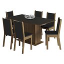 Ver imagem 2 de Conjunto Sala de Jantar Madesa Ohana Mesa Tampo de Madeira com 6 Cadeiras